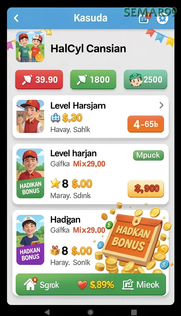 Cuplikan layar MERDEKA138 — menu navigasi